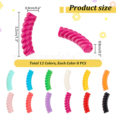 96шт 12 цвета непрозрачных бусин из смолы RESI-PH0002-19-1