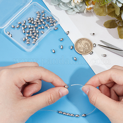 80 шт. 201 бусины из нержавеющей стали STAS-UN0056-11-1