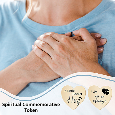 1 шт. памятная монета в форме сердца из нержавеющей стали 201 для лиц AJEW-CN0001-68M-1