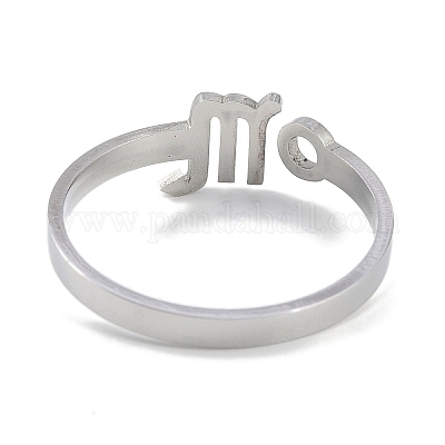 Не тускнеющее открытое кольцо-манжета из нержавеющей стали 304 созвездия для женщин RJEW-L122-001P-04-1