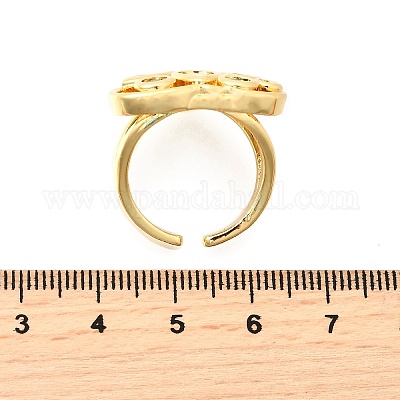 Латунные микро проложить манжеты кольца кубического циркония RJEW-C134-02G-1