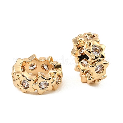 Латунные микро проложить кубического циркония бусы KK-C155-12G-1