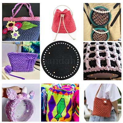 Round PU Leather Bag Bottom Nail Bottom Base Shaper Pad Knitting Crochet