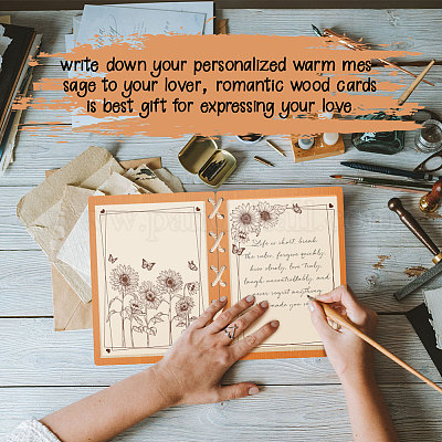 Деревянная книга с памятными открытками WOOD-WH0045-01-1