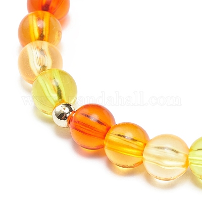 4шт 4 стильных акриловых круглых браслета из бисера BJEW-JB08926-01-1