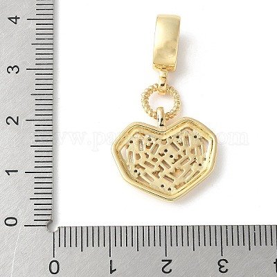 Латунь микропейв кубический цирконий европейские подвески с подвесками ZIRC-I071-10G-1