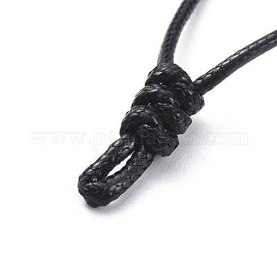 50pcs Black Waxed Necklace Cord with Clasp, 1.5mm Braided Leather Necklace  String Chains for Jewelry Making, Bracelet Pendant Necklace Rope, Jewelry