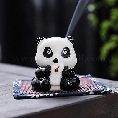 パンダ文竹薫香炉 香道具　蓋置 工芸品 美術品 置物 パンダ文竹薫香炉 香道具 蓋置 工芸品 美術品 置物 美術品・