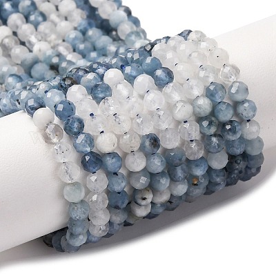 Природные Аквамарин бисер нитей&nbsp;G-C226-B03-4mm-1