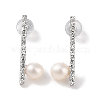 Серьги-гвоздики из стерлингового серебра с защитой от потускнения EJEW-C087-10A-P-1