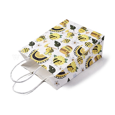 Прямоугольные бумажные пакеты с пчелиной тематикой CARB-F012-02E-1