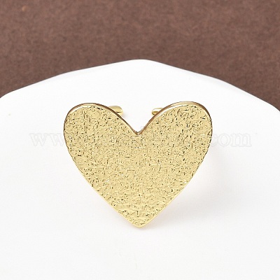 Латунные манжеты в форме сердца для женщин RJEW-A069-09G-1