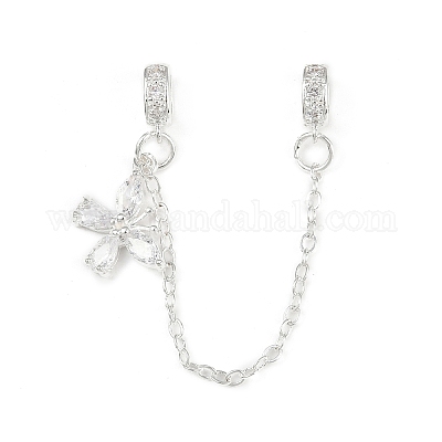 Латунные паве прозрачные кубические цирконии европейские защитные цепи с подвесками KK-L236-15A-S-1