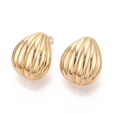 Латунь серьги EJEW-T048-12G-1