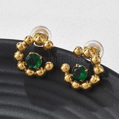 Серьги-гвоздики из нержавеющей стали 304 EJEW-R020-04G-02-1