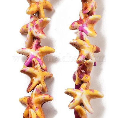 Нити из синтетических бирюзовых бусин G-P507-04H-1