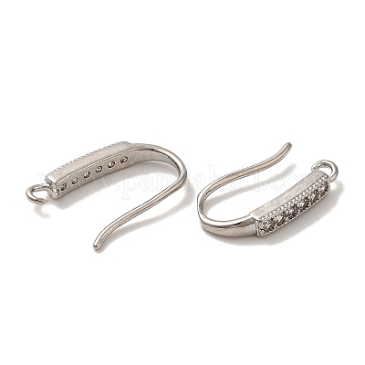 Стойка покрытие латунь микропаве прозрачный кубический цирконий крючки для сережек KK-A231-07P-1