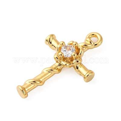 Латунные микропаве прозрачные кубические циркониевые подвески KK-V016-22F-G-1