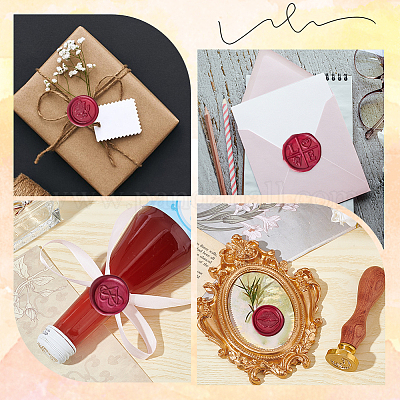 4 шт. 4 стиля тематика День святого Валентина золотистый тон латунная восковая печать штамп головка AJEW-CP0007-49A-05-1