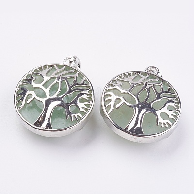 Естественный зеленый авантюрин подвески KK-K216-A06-1