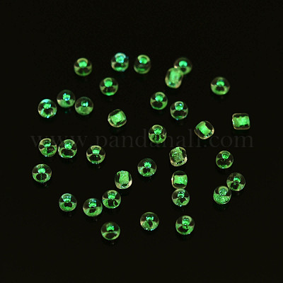 Светящиеся в темноте светящиеся прозрачные стеклянные бусины SEED-YWC0001-01F-1