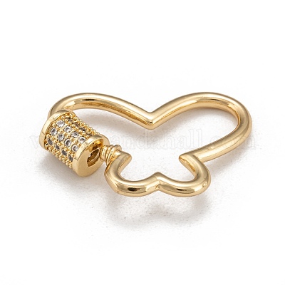 Латунь микропаве кубический цирконий винт карабин подвески с замком KK-I657-15G-1