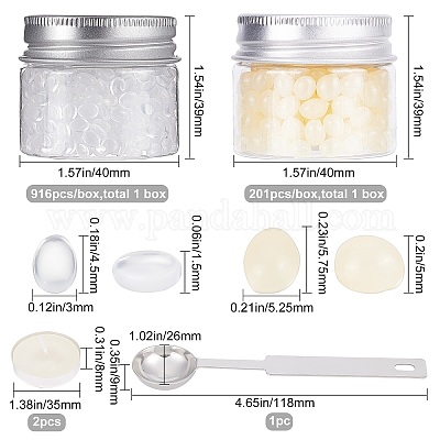 2 коробка овальных восковых гранул 2 цветов DIY-CP0007-63-1
