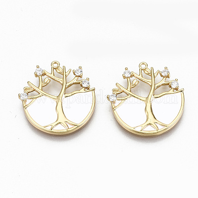 Латунные микропаве прозрачные подвески с фианитом KK-R117-002B-NF-1