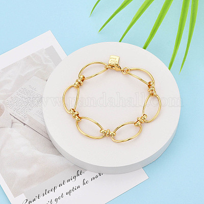 Латунь цепи браслеты BJEW-N032-01G-1