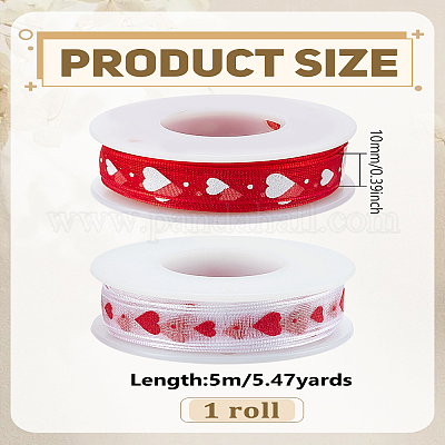 10м 2-цветная полиэстеровая шифоновая лента ORIB-LP0003-80B-1