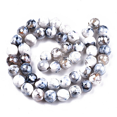 Гальваника натуральный огонь треск агат бусины нити G-T131-54D-1