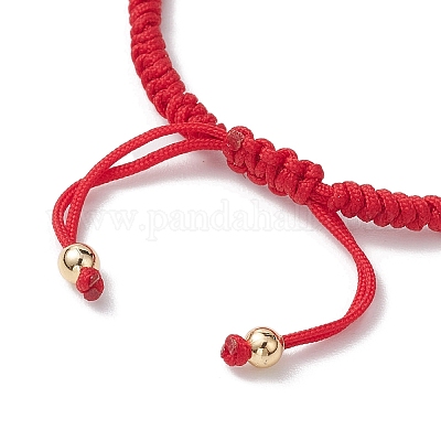 Браслеты с подвесками из солнечной латуни золотистого цвета с микропаве и прозрачным фианитом BJEW-JB10599-1