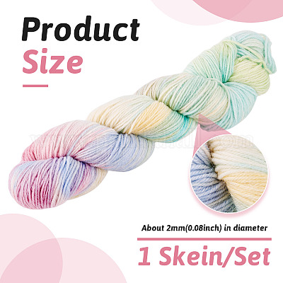 1 моток пряжи 80% шерсть 20% акрил радужного сегментного крашения OCOR-TA0003-02B-1