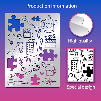 Трафареты для штампов из нержавеющей стали DIY-WH0289-049-1