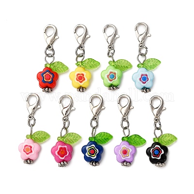 Подвеска из акрилового цветка HJEW-JM04074-01-1