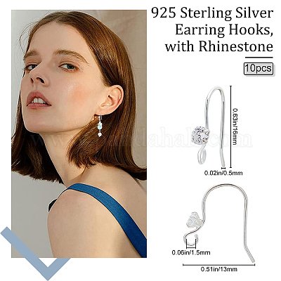 Sterling Silver Earring Hooks, Earring Wires, Open Loop