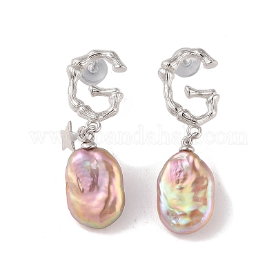 Серьги-гвоздики из стерлингового серебра с защитой от потускнения EJEW-C087-13B-P-1