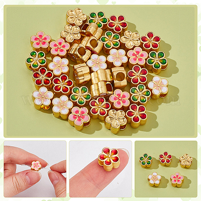 40 шт. Европейские бусины из сплава 5 цветов FIND-WR0012-38-1