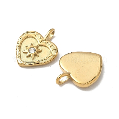 Подвески из нержавеющей стали 304 со стразами STAS-V015-07C-G-1