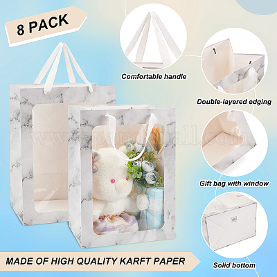 Складные подарочные пакеты из бумаги с мраморным принтом ABAG-WH0038-53-1