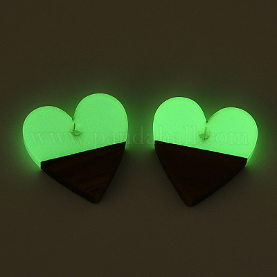 Подвески из орехового дерева и светящейся в темноте смолы RESI-N039-75-1