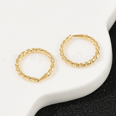 Серьги-кольца из латуни с витым кольцом EJEW-F378-01G-1