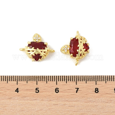 Шармы-соединители из латуни с микропаве из прозрачного кубического циркония KK-F900-04G-1