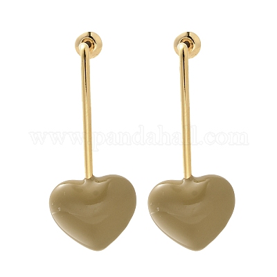 Серьги-гвоздики в форме сердечка из латуни&nbsp;LS-EJEW-A121-19B-03-1