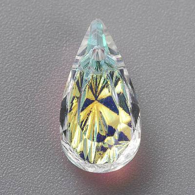 Подвески из тисненого стекла со стразами GLAA-J101-06A-001AB-1