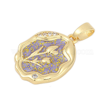 Латунные микро проложить кубического циркония подвески KK-U068-10G-03-1