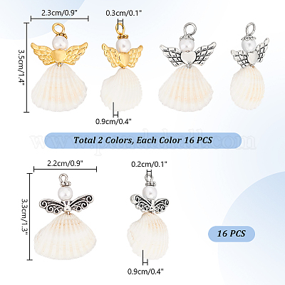 48 шт. 3 стиля подвески в виде спиральной ракушки-ангела FIND-PH0020-54-1