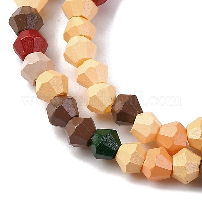 Выпечка окрашенные стеклянные бусины пряди LAMP-R020-02C-1