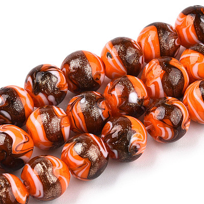 Бусины ручной работы бусины золотого песка LAMP-N028-001G-1