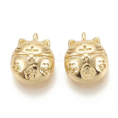 Подвеска из латуни lucky kitten с эмалью KK-N186-42-1